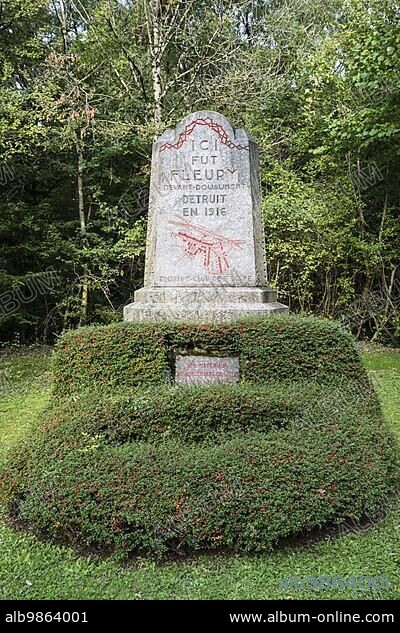 First World War One site of the destroyed village Fleury-devant-Douaumont near Douaumont, Lorraine, Battle of Verdun, France, Europe.