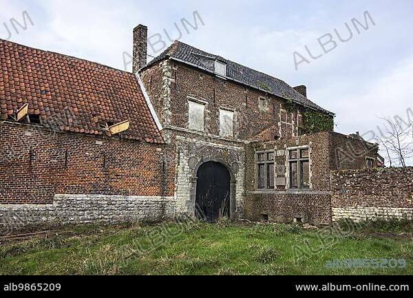 Château d'Hougoumont, farmhouse where British and other allied forces faced Napoleon's Army at the Battle of Waterloo on June 18, 1815, Braine-l'Alleud, Belgium, Europe.