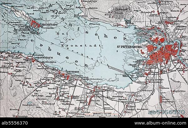 Stadtplan, 1892, St. Petersburg, Russland, digital restaurierte Reproduktion einer Originalvorlage aus dem 19. Jahrhundert.