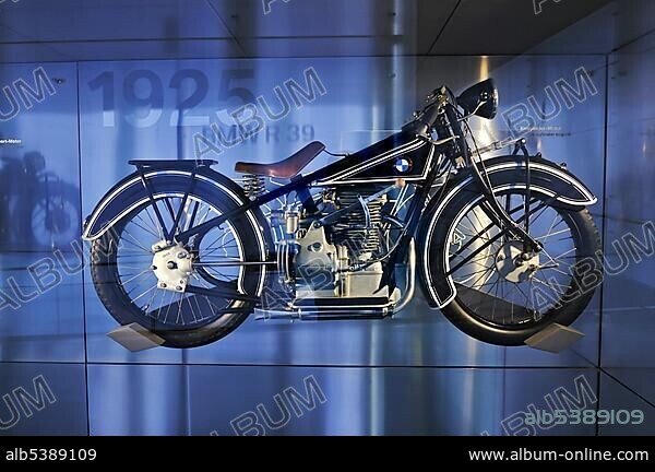 BMW-R39 from 1925, BMW Museum, Munich, Bavaria, Germany, Europe.