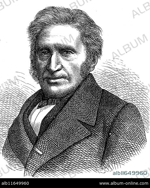 Heinrich Gottlieb Ludwig Reichenbach, 8 January 1793, 17 March 1879, was a Saxon, German natural scientist, zoologist and botanist, Historical, digital reproduction of an original from the 19th century.