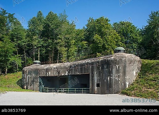 Entrance, Fort de Schoenbourg or Ouvrage Schoenenbourg, French Maginot Line, Hunspach, Département Bas-Rhin, Alsace, France, Europe.