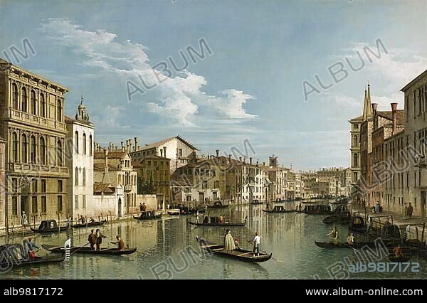 The Grand Canal in Venice from Palazzo Flangini to Campo San Marcuola; 1740; Italy; by Canaletto; Giovanni Antonio Canall; Historic; digitally restored reproduction from an 18th or 19th century original; Europe.