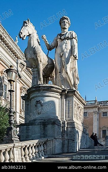 Dioscuri statue, Cordonata, Capitoline Hill, Rione X Campitelli, Rome, Lazio, Italy, Europe.