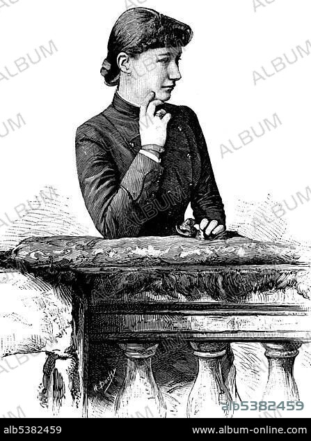 Princess Auguste Victoria Friederike Luise Feodora Jenny of Schleswig-Holstein-Sonderburg-Augustenburg, 1858 - 1921, wife of William II, the last German Empress and Queen of Prussia, woodcut 1888.