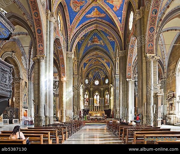 Interior view of Santa Maria sopra Minerva Church (Gothic church), Rome, Italy, Europe.