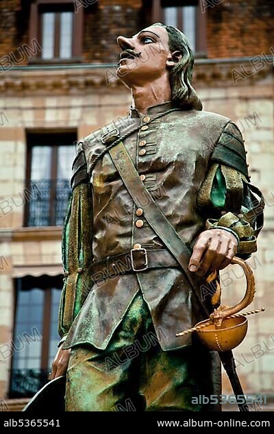 New statue of Cyrano de Bergerac, Bergerac, Aquitaine, Dordogne, France, Europe.