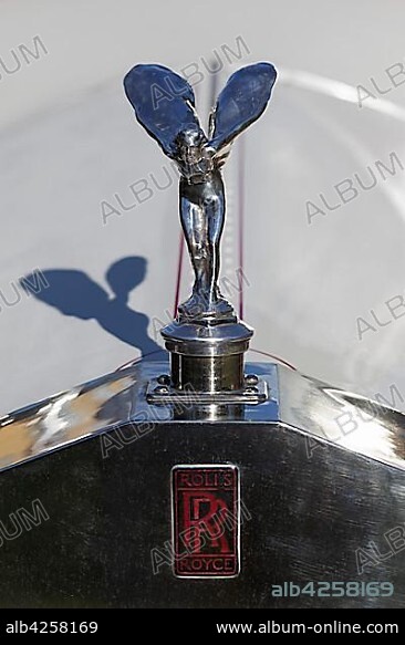 Emily figurine on a Rolls-Royce Silver Ghost built in 1914, a specialty Rolls-Royce hood ornament, Schloss Dyck Classic Days 2016 Jüchen, Niederrhein, North Rhine-Westphalia, Germany, Europe.