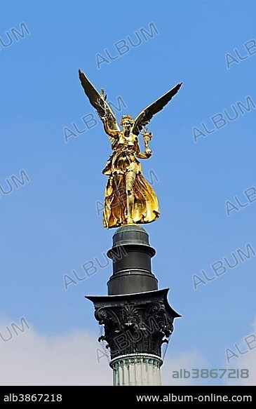 Angel of Peace in Prinzregentenstrass, a street in Munich, Bavaria, Germany, Europe, PublicGround, Europe.