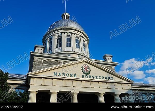 Historic Marche Bonsecours market, Vieux Port of Montreal, Quebec, Canada, North America.