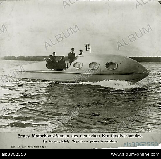 First powerboat race of the German power boat association, historical photo, 1921, Berlin, Germany, Europe.