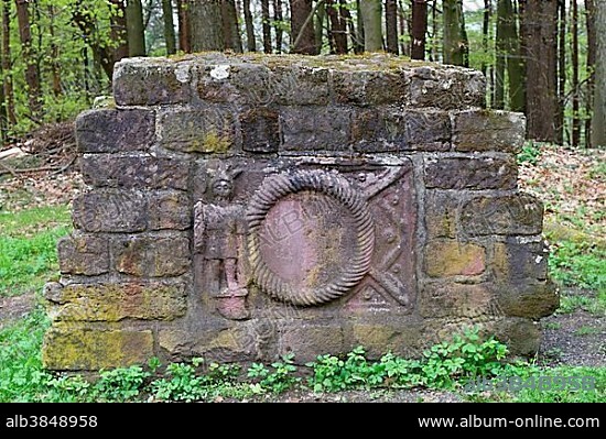 Ground monument, Hesselbach, Hesseneck, Odenwald, Hesse, Germany, Europe.