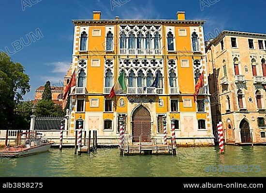 Palazzo Cavalli-Franchetti on the Grand Canal, Venice, Italy, Europe.