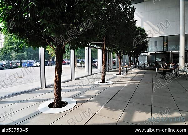 Cafe in the Pinakothek der Moderne museum, Munich, Bavaria, Germany, Europe.