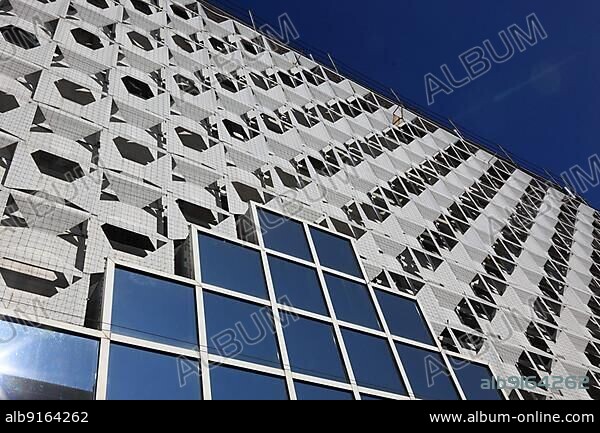 Modern façade of the Erna Schneider fashion house, Fulda, Hesse, Germany, Europe.