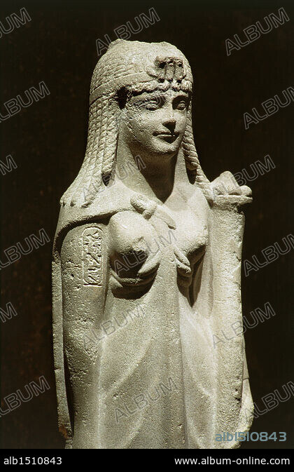 Egyptian civilization, 1st century b.C. - Marble statue of Cleopatra VII with horn of plenty (51-30 b.C.). Detail. - Album alb1510843 Egyptian civilization, 1st century b.C. - Marble statue of Cleopatra VII with horn of plenty (51-30 b.C.). Detail. - Album alb1510843