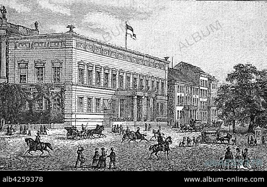 Imperial Palace, Berlin, woodcut, 1888, Germany, Europe.