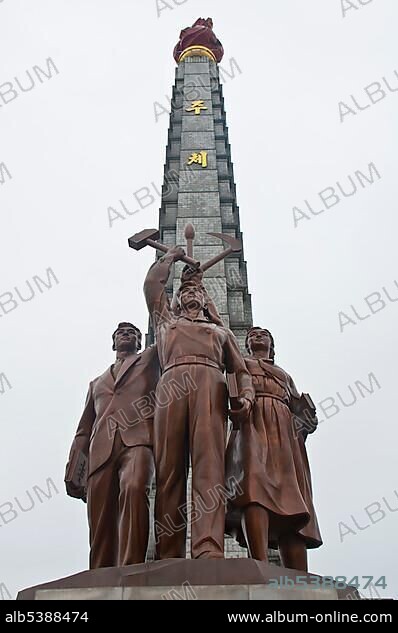 Juche Tower, Pyongyang, North Korea, Asia.