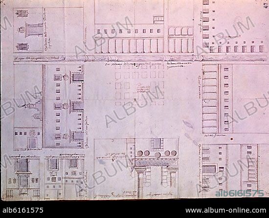 PLAZA MAYOR DE MEXICO - CATEDRAL Y PALACIO -  PLANO SIGLO XVIII.