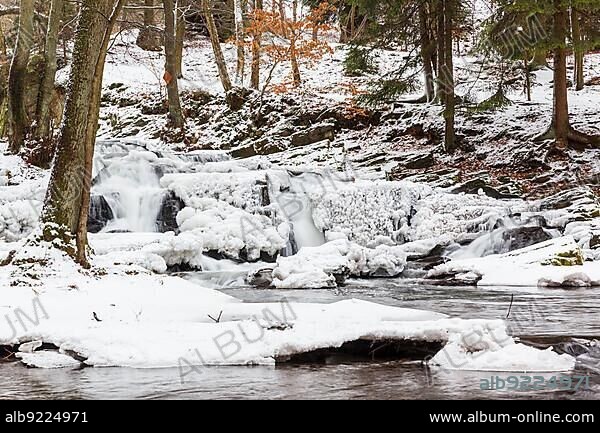 Selke Waterfall Selke Valley in the Harz Mountains.