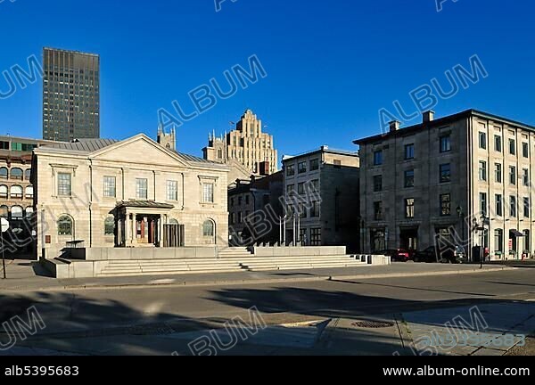 Historic buildings at Place Royale, Vieux Montreal, Quebec, Canada, North America.