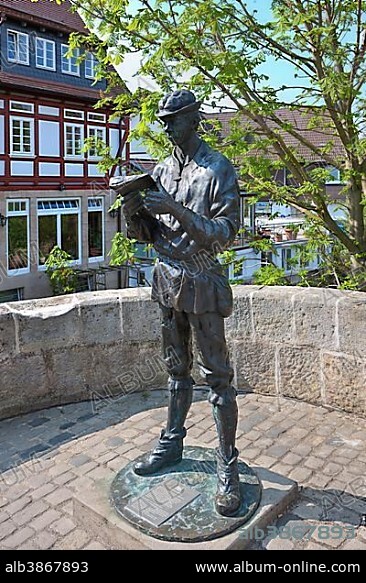 Ax whetter, sculpture by sculptor Roland Martin, Melsungen, Hesse, Germany, Europe, PublicGround, Europe.