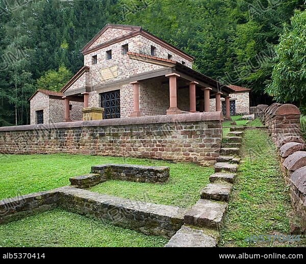 Gallo-Roman temple precinct on the Metzenberg hill, Tawern, Saarland, Germany, Europe.