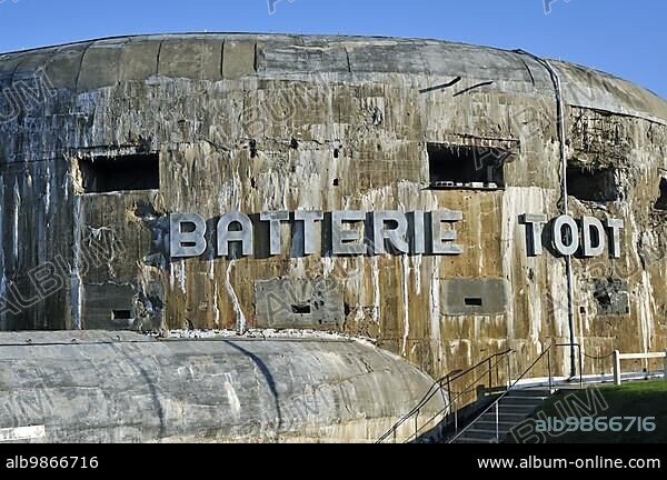 Atlantic Wall Museum with Second World War Two bunker Batterie Todt, Audinghen, Côte d'Opale, France, Europe.