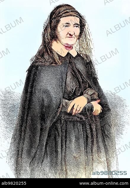 Ida cock-cock; actually Ida Marie Louise Sophie Friederike Gustave Graefin von cock; 1805-1880; writer and founder of a convent; historical engraving; ca. 1869; Historic; digitally restored reproduction from a 19th century original; coloured; exact date unknown.