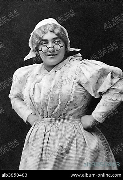 Portrait, woman with apron and glasses, 1920s, Germany, Europe.