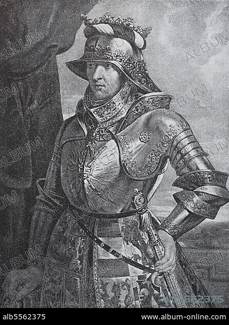 Maximilian I Archduke Maximilian of Austria, 22 March 1459, 12 January 1519, of the Habsburg dynasty was Duke of Burgundy by marriage from 1477, Roman-German King from 1486, digitally restored reproduction from a 19th century original, exact date unknown.