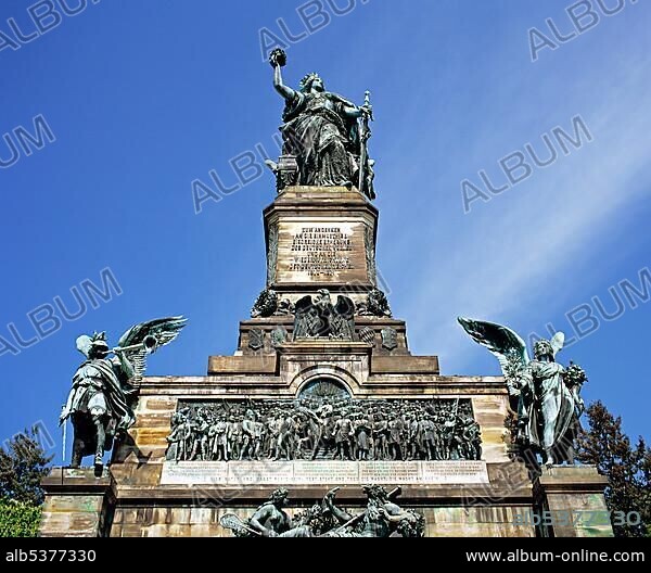 Niederwald Denkmal monument near Ruedesheim, Hesse, Germany, Europe.