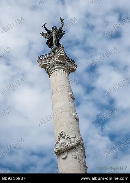 Column with a Statue of Liberty Breaking Her Chains on Top of the Monument to the Girondins.