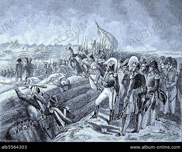 In der Schlacht von Trocadero am 31. August 1823 eroberte die französische Armee die Festung auf der Insel Trocadero vor der spanischen Stadt Cßdiz und beendete die spanische Revolution, digitale verbesserte Reproduktion eines Originals aus dem Jahr 1880.