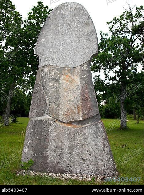 Viking Picture stone in Bunge, Gotland, Sweden, Europe.
