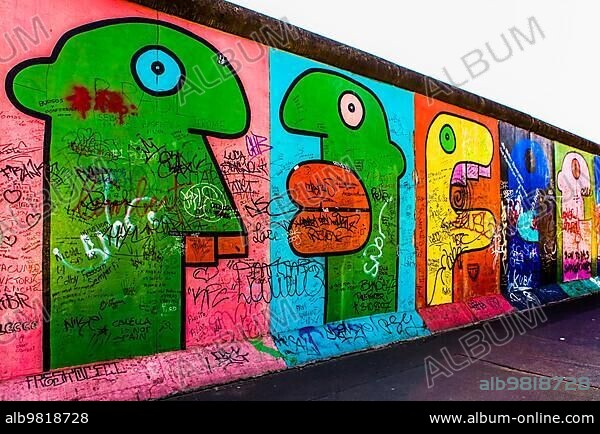Painting by Thierry Noir; France; East Side Gallery; Berlin Wall; Europe.