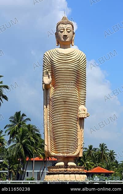 Peraliya Buddha Statue, the Tsunami Memorial in Hikkaduwa, Sri Lanka, Asia.