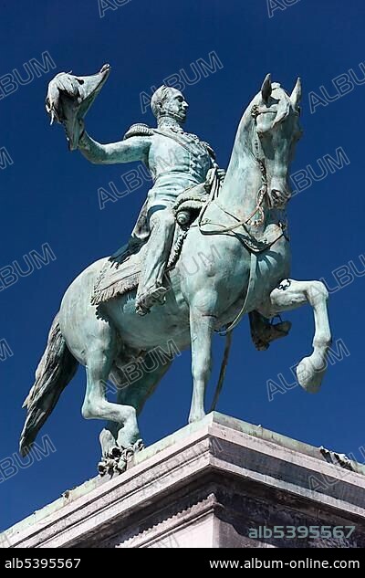 Place Guillaume II square with equestrian statue of Wilhelm II in Luxembourg City, Luxembourg, Europe.