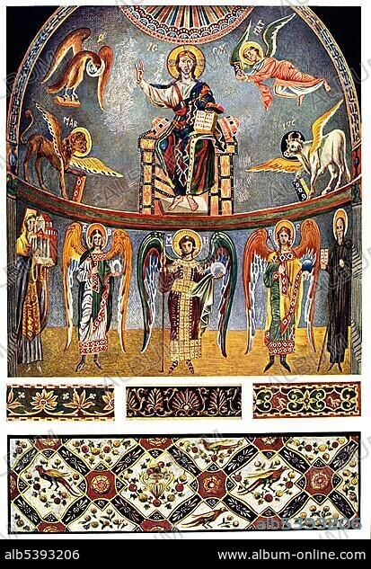 Fresco paintings of the 11th century, Middle Ages, The Frescos of Southern Italy, Salazaro, Monumenti della Italia meridionale.