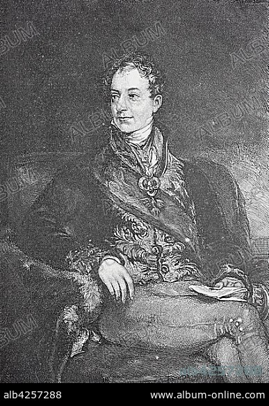 Klemens Wenzel Lothar von Metternich, Clemens Wenceslaus Nepomuk Lothar Prince of Metternich-Winneburg zu Beilstein, born May 15, 1773, death June 11, 1859, woodcut, Austria, Europe.
