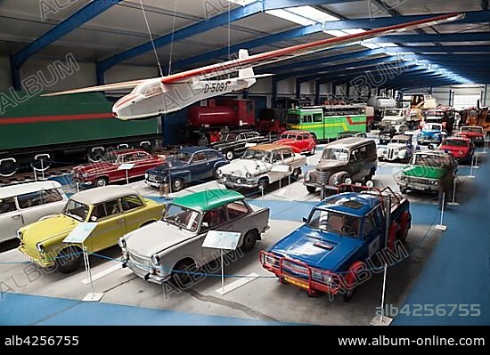 Cars, Rügen Railway and Technology Museum, Rügen, Mecklenburg-Western Pomerania, Germany, Europe.
