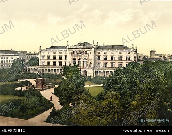 University and Royal Garden in Königsberg; formerly East Prussia; Germany; today Kaliningrad in Russia; Historical; digitally restored reproduction of a photochrome print from the 1890s; Europe.