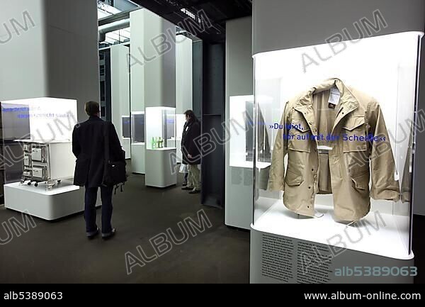 The jacket of the Tatort detective inspector Horst Schimanski, Schimi, in the new Ruhrmuseum museum, opened in January 2010, Capital of Culture year, in the former coal washing plant of the Zeche Zollverein mine, World Heritage Site, Essen, North Rhine-Westphalia, Germany, Europe.