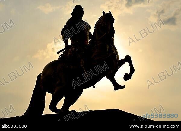 Goldener Reiter, golden rider, equestrian statue of Augustus II the Strong of Saxony, Dresden, Free State of Saxony, Germany, Europe.