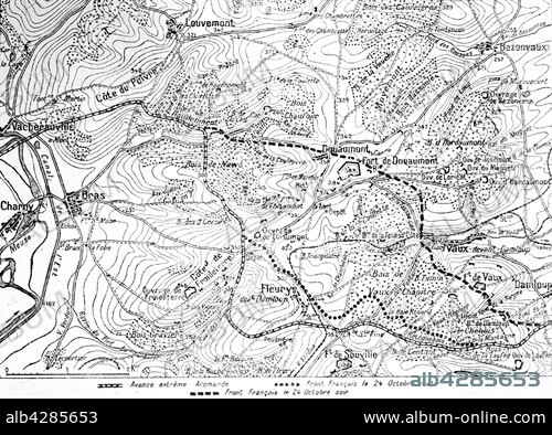 First World War. . Battle of Verdun 1916. Victory over the land of Douaumont (24th October).