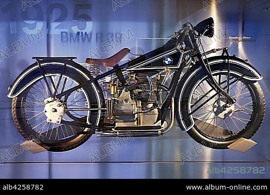 BMW R 39, 1925-1927, first single-cylinder motorcycle by BMW, BMW Museum, Munich, Upper Bavaria, Bavaria, Germany, Europe.