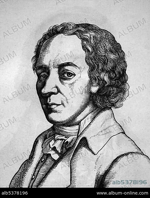 Johann Elert Bode, 1747 - 1826, astronomer, portrait, historical illustration, 1880