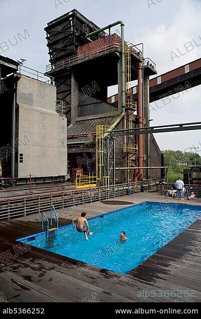 Swimming pool in the disused coking plant Zollverein, Nord Rhine-Westphalia, Essen, Germany, Europe.