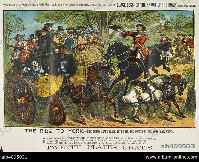 Dick Turpins Ride To York On His Horse Black Bess Painting by