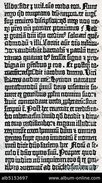 Facsimile from the first Gutenberg Bible, 42 lines. Historical illustration from Otto von Leixner: Illustrated history of German literature. Leipzig and Berlin 1880, First volume.